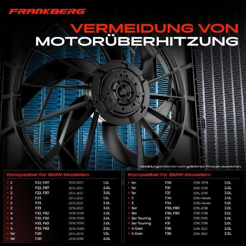 Frankberg 1x Motorkühller Einfachlüfter mit Kühlerlüfterrahmen BMW F20 F21 F23 F22 F87 F30 F80 F32 F82 F36 Bild Frankberg 1x Motorkühller Einfachlüfter mit Kühlerlüfterrahmen BMW F20 F21 F23 F22 F87 F30 F80 F32 F82 F36