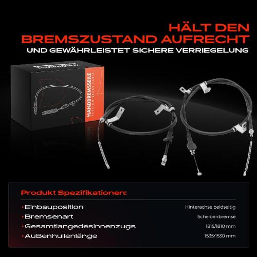 2x Seilzug Feststellbremse Hinterachse beidseitig für Hyundai Sonata 4 EF 1998-2004 Bild 2x Seilzug Feststellbremse Hinterachse beidseitig für Hyundai Sonata 4 EF 1998-2004