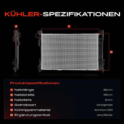Frankberg 1x Kühler Wasserkühler Motorkühler für Mercedes-Benz C-Klasse W203 S203 C 270 CDI Bild Frankberg 1x Kühler Wasserkühler Motorkühler für Mercedes-Benz C-Klasse W203 S203 C 270 CDI