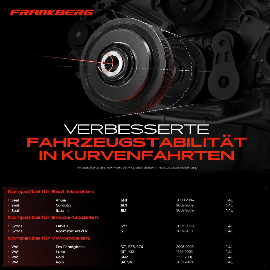 1x Riemenscheibe Kurbelwelle für VW Polo 9N Seat Ibiza III Skoda Fabia II 1.4L