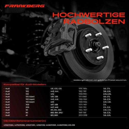 5x Radschraube für Audi 80 8C2 A4 Avant 8K5 8ED 8K2 8KH 8EC A3 Sportback 8VA 8VF Bild 5x Radschraube für Audi 80 8C2 A4 Avant 8K5 8ED 8K2 8KH 8EC A3 Sportback 8VA 8VF