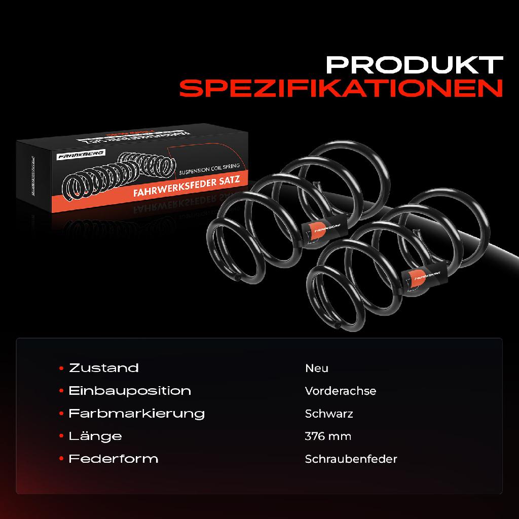 2x Fahrwerksfeder Vorderachse für Fiat Scudo Kasten 270 272 1.6L Bj ab 2007