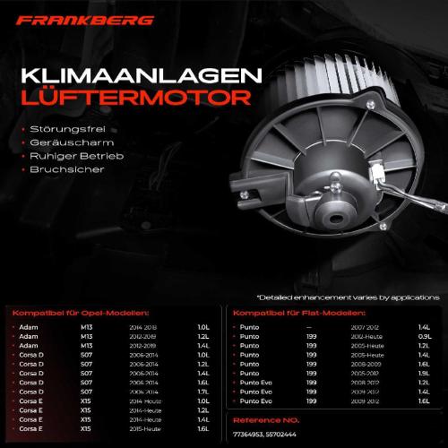 Frankberg 1x Gebläsemotor Innenraumgebläse für Fiat Grande Punto Opel Corsa D/E Bild Frankberg 1x Gebläsemotor Innenraumgebläse für Fiat Grande Punto Opel Corsa D/E