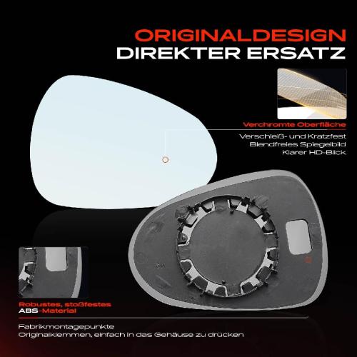 1x Spiegelglas Außenspiegel rechts für Seat Ibiza 4 6J5 6P1 Leon 1P1 Exeo ST Bild 1x Spiegelglas Außenspiegel rechts für Seat Ibiza 4 6J5 6P1 Leon 1P1 Exeo ST