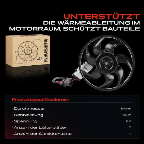Frankberg 1x Motorkühller Einfachlüfter ohne Kühlerlüfterrahmen VW Touareg 7L Audi Q7 4LB Porsche Cayenne Bild Frankberg 1x Motorkühller Einfachlüfter ohne Kühlerlüfterrahmen VW Touareg 7L Audi Q7 4LB Porsche Cayenne