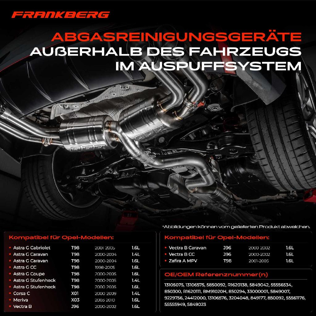 1x Krümmerkatalysator für Opel Astra G T98 Vectra B J96 Zafira A 1.6L 1995-2005