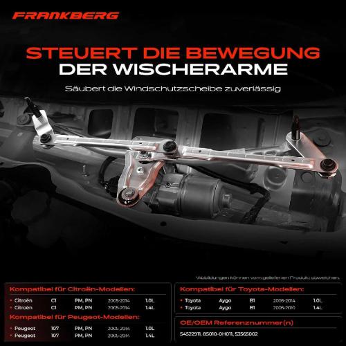1x Wischergestänge Vorne für Citroën C1 Toyota Aygo Peugeot 107 Bild 1x Wischergestänge Vorne für Citroën C1 Toyota Aygo Peugeot 107