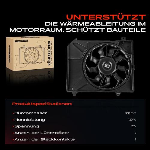 Frankberg 1x Motorkühller Einfachlüfter mit Kühlerlüfterrahmen Hyundai i10 PA 1.1L 2007-2010 Bild Frankberg 1x Motorkühller Einfachlüfter mit Kühlerlüfterrahmen Hyundai i10 PA 1.1L 2007-2010