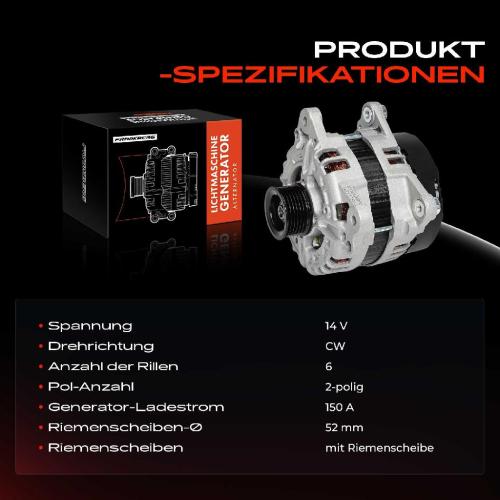1x Lichtmaschine Generator für Porsche Boxster Cayman 981 2.7L 2012-2016 Bild 1x Lichtmaschine Generator für Porsche Boxster Cayman 981 2.7L 2012-2016