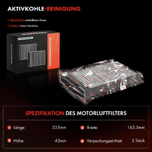 2x Innenraumfilter Aktivkohle für Toyota Aygo WNB1 Citroën C1 Bild 2x Innenraumfilter Aktivkohle für Toyota Aygo WNB1 Citroën C1