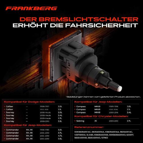 1x Bremslichtschalter für Dodge Caliber Jeep Compass Patriot Chrysler Sebring Bild 1x Bremslichtschalter für Dodge Caliber Jeep Compass Patriot Chrysler Sebring