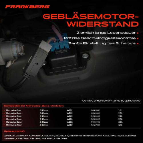 1x Widerstand Vorwiderstand Gebläsemotor für Mercedes-Benz C-Klasse W202 1993-2000 Bild 1x Widerstand Vorwiderstand Gebläsemotor für Mercedes-Benz C-Klasse W202 1993-2000
