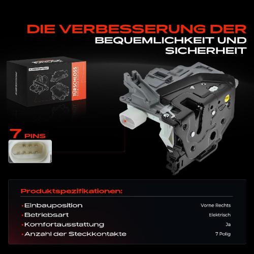 Frankberg 1x Türschloss Vorne Rechts für VW Touareg Audi A4 Allroad Avant A5 Sportback Q3 Q5 Q7 TT Roadster Bild Frankberg 1x Türschloss Vorne Rechts für VW Touareg Audi A4 Allroad Avant A5 Sportback Q3 Q5 Q7 TT Roadster