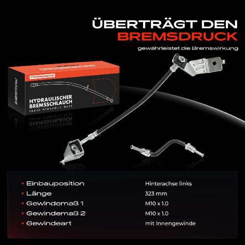 Frankberg 1x Bremsschlauch Bremsschläuche Hinterachse Links für Hyundai Accent Stufenheck HC KIA Bild Frankberg 1x Bremsschlauch Bremsschläuche Hinterachse Links für Hyundai Accent Stufenheck HC KIA
