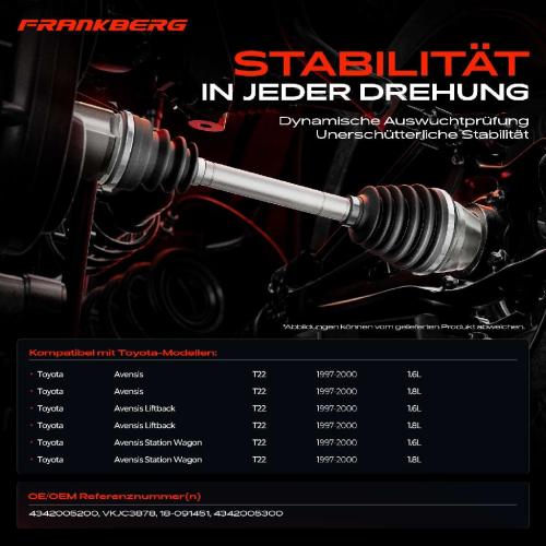 1x Antriebswelle Vorderachse Links für Toyota Avensis T22 1997-1998 1.6L 1.8L Bild 1x Antriebswelle Vorderachse Links für Toyota Avensis T22 1997-1998 1.6L 1.8L