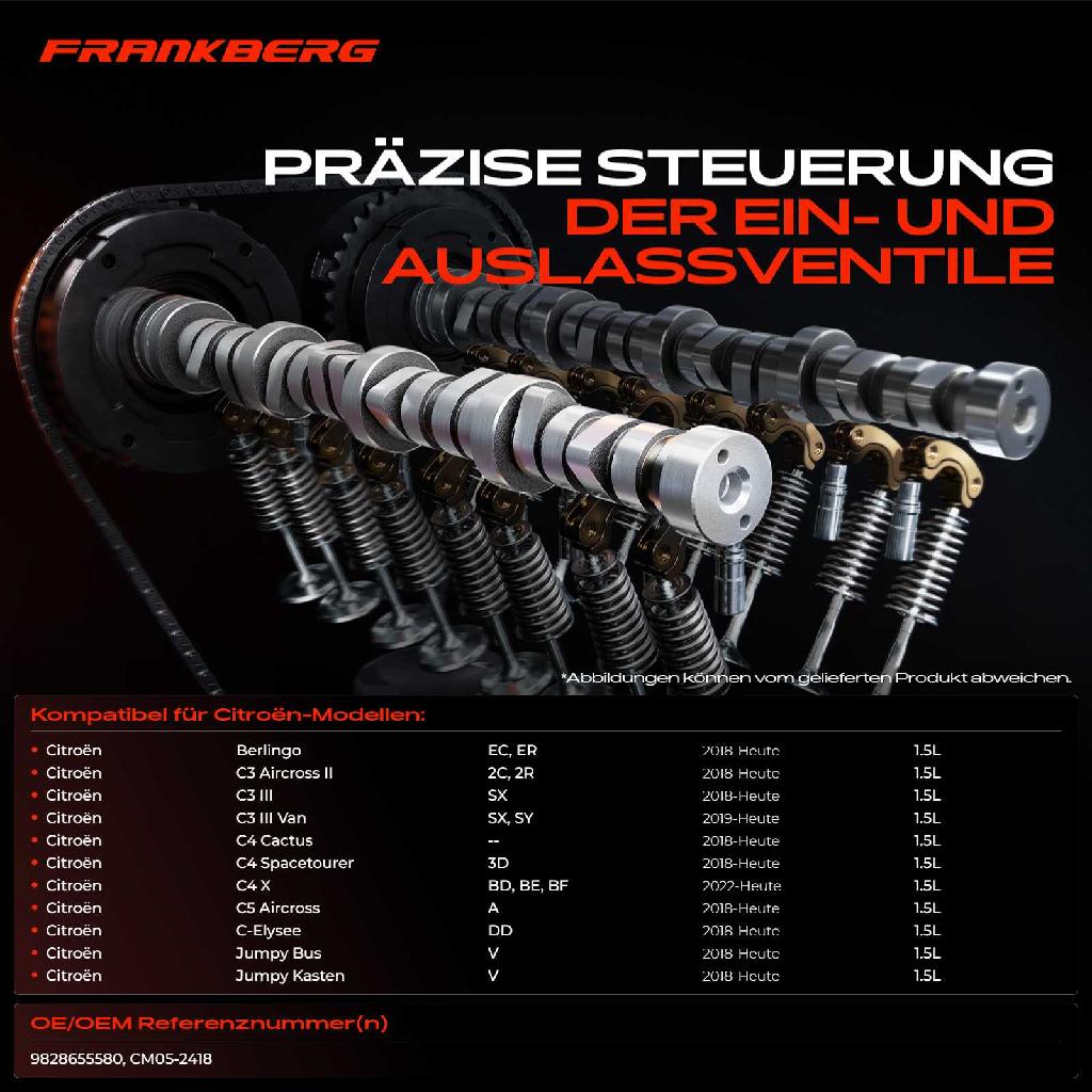 1x Nockenwelle für Citroën C3 C4 Berlingo Jumpy Ford Ecosport Opel Crossland X Fiat