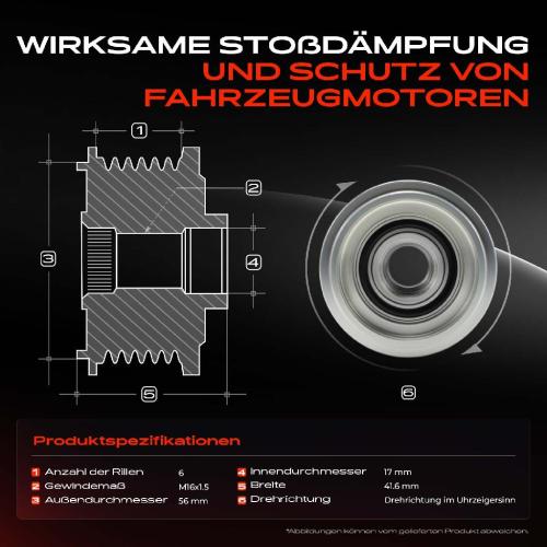 1x Generatorfreilauf Lichtmaschine für VW Golf Passat Audi A3 A4 A5 TT Seat Skoda Bild 1x Generatorfreilauf Lichtmaschine für VW Golf Passat Audi A3 A4 A5 TT Seat Skoda