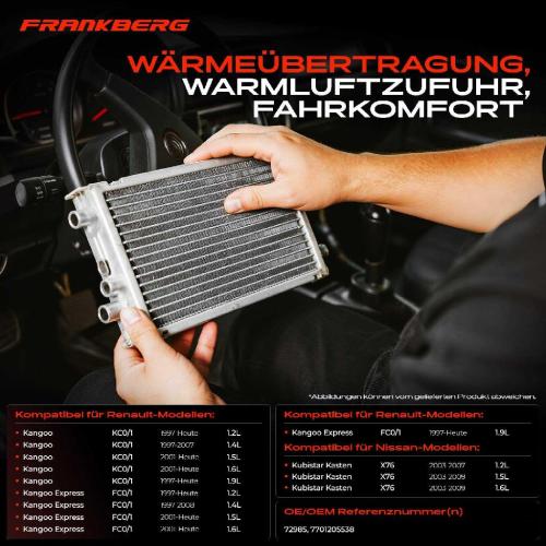 1x Wärmetauscher Innenraumheizung für Nissan Kubistar X76 X80 Renault Kangoo KC0/1 Bild 1x Wärmetauscher Innenraumheizung für Nissan Kubistar X76 X80 Renault Kangoo KC0/1