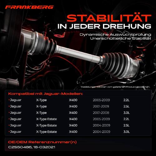 1x Antriebswelle Hinterachse Rechts für Jaguar X-Type Estate X400 2001-2009 Bild 1x Antriebswelle Hinterachse Rechts für Jaguar X-Type Estate X400 2001-2009