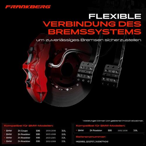 Frankberg 1x Bremsschlauch Bremsschl uche Hinterachse Links f r BMW Z4 E86 E85 Coupe Roadster 2.5L 3.0L Bild Frankberg 1x Bremsschlauch Bremsschl uche Hinterachse Links f r BMW Z4 E86 E85 Coupe Roadster 2.5L 3.0L