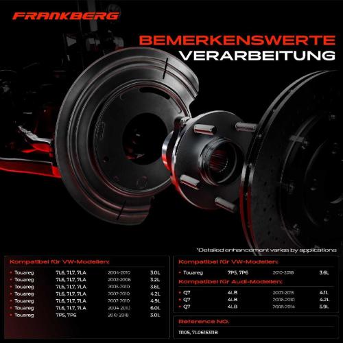 Frankberg 2x Ankerblech Bremsscheibe Vorderachse Beidseitig für VW Touareg 7L6 7L7 7LA 7P5 7P6 Audi Q7 4LB Bild Frankberg 2x Ankerblech Bremsscheibe Vorderachse Beidseitig für VW Touareg 7L6 7L7 7LA 7P5 7P6 Audi Q7 4LB