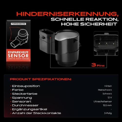1x Parksensor PDC Sensor Hinten für BMW E81 E82 E87 E88 E90 E91 E92 E93 Bild 1x Parksensor PDC Sensor Hinten für BMW E81 E82 E87 E88 E90 E91 E92 E93
