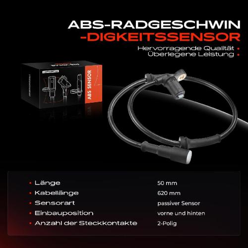 1x ABS Sensor Vorderachse beidseitig für Renault Twingo I C06 1.2L 2001-2002 Bild 1x ABS Sensor Vorderachse beidseitig für Renault Twingo I C06 1.2L 2001-2002