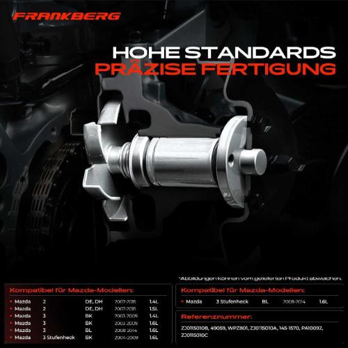 Frankberg 1x Wasserpumpe Kühlwasserpumpe für Mazda 2 DE DH 3 Stufenheck BK BL 1.6L 2003-2015 Bild Frankberg 1x Wasserpumpe Kühlwasserpumpe für Mazda 2 DE DH 3 Stufenheck BK BL 1.6L 2003-2015