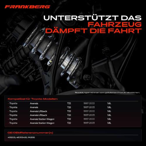 Frankberg 2x Fahrwerksfeder Vorderachse für Toyota Avensis T22 Liftback Station Wagon 1997-2003 Bild Frankberg 2x Fahrwerksfeder Vorderachse für Toyota Avensis T22 Liftback Station Wagon 1997-2003