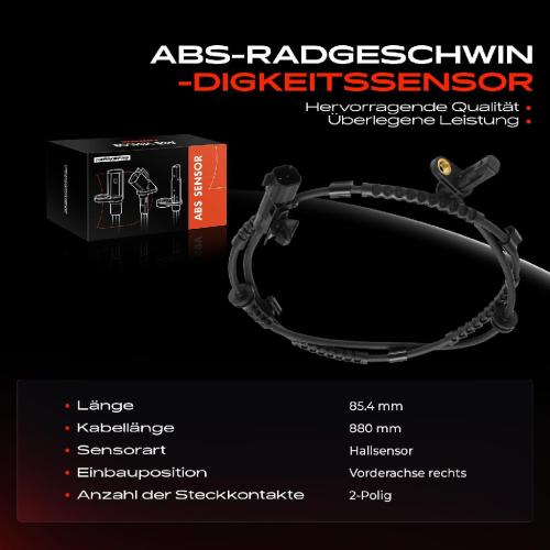 Frankberg 1x ABS Sensor Vorderachse rechts für Chevrolet Spark M300 1.0L 1.2L 2010-2015 Bild Frankberg 1x ABS Sensor Vorderachse rechts für Chevrolet Spark M300 1.0L 1.2L 2010-2015