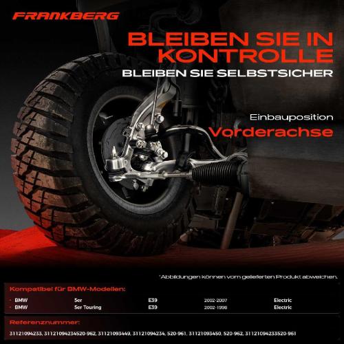 Frankberg 1x Querlenker Satz Vorderachse für BMW 5er Touring E39 2.0L 2.2L 2.5L 9 2.8L 2.9L 3.0L 1995-2004 Bild Frankberg 1x Querlenker Satz Vorderachse für BMW 5er Touring E39 2.0L 2.2L 2.5L 9 2.8L 2.9L 3.0L 1995-2004