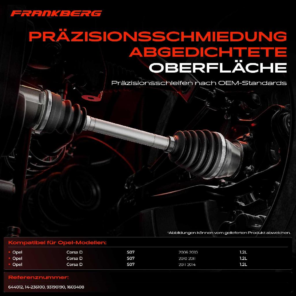 1x Antriebswelle Gelenksatz Vorderachse Rechts für Opel Corsa D S07 1.3L 2006-2014