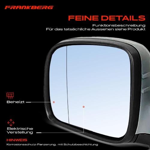 Frankberg 1x Außenspiegel Links für VW Caddy III 2C 2K 2KB 2KJ 2CB 2CJ 2CA 2CH 2KA 2KH 2004-2015 Bild Frankberg 1x Außenspiegel Links für VW Caddy III 2C 2K 2KB 2KJ 2CB 2CJ 2CA 2CH 2KA 2KH 2004-2015