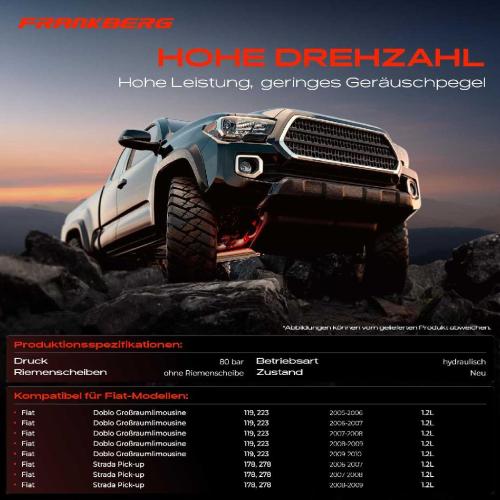 Frankberg 1x Servopumpe hydraulisch für Fiat Doblo 119 223 Strada 178E I4 1.3L Bild Frankberg 1x Servopumpe hydraulisch für Fiat Doblo 119 223 Strada 178E I4 1.3L