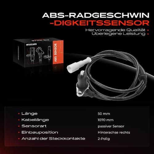 1x ABS Sensor Hinterachse rechts für Fiat Punto Cabriolet Van Lancia Y 1.1L 1.2L 1.4L 1.6L 1.7L 1993-2000 Bild 1x ABS Sensor Hinterachse rechts für Fiat Punto Cabriolet Van Lancia Y 1.1L 1.2L 1.4L 1.6L 1.7L 1993-2000