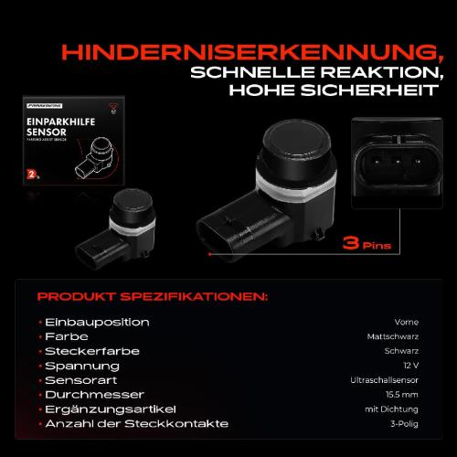Frankberg 2x Parksensor PDC Sensor Vorne für VW Golf EOS Audi A3 A6 Q3 Skoda Superb Seat Bild Frankberg 2x Parksensor PDC Sensor Vorne für VW Golf EOS Audi A3 A6 Q3 Skoda Superb Seat