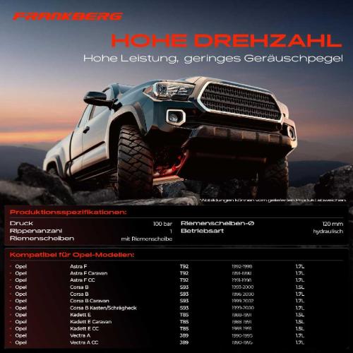 Frankberg 1x Servopumpe hydraulisch für Opel Astra Vectra Corsa B 1.5L 1.7L 1988-2002 Bild Frankberg 1x Servopumpe hydraulisch für Opel Astra Vectra Corsa B 1.5L 1.7L 1988-2002