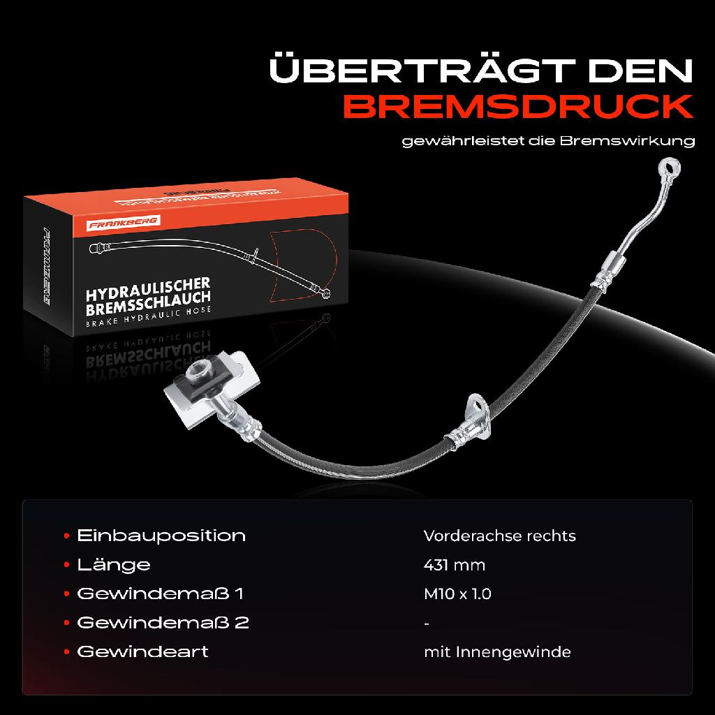 1x Bremsschlauch Bremsschläuche Vorderachse Rechts für Hyundai Accent III MC 1.4L-1.6L