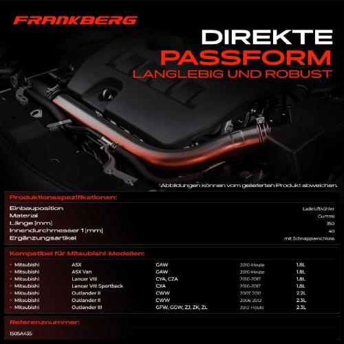 1x Kühlerschlauch Turboschlauch für Mitsubishi ASX Van Lancer VIII VIII Sportback Outlander II III Bild 1x Kühlerschlauch Turboschlauch für Mitsubishi ASX Van Lancer VIII VIII Sportback Outlander II III