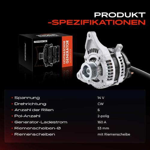 1x Lichtmaschine Generator für Jeep Grand Cherokee III WH WK Commander XH XK Bild 1x Lichtmaschine Generator für Jeep Grand Cherokee III WH WK Commander XH XK