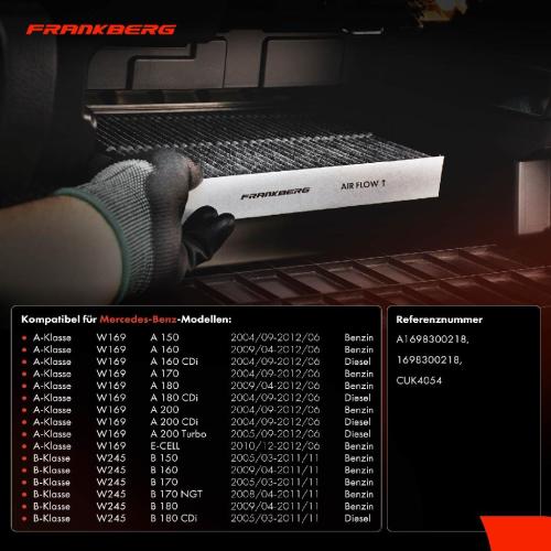 2x Innenraumfilter Aktivkohle für Mercedes-Benz A-Klasse B-Klasse W169 Bild 2x Innenraumfilter Aktivkohle für Mercedes-Benz A-Klasse B-Klasse W169