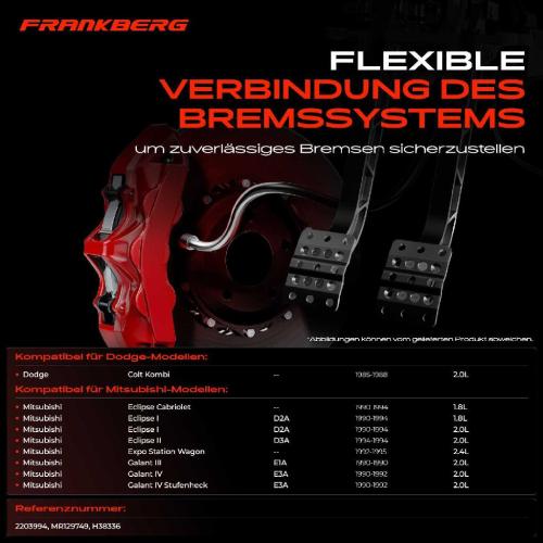 1x Bremsschlauch Bremsschläuche Vorderachse oder Hinterachse für Mitsubishi Eclipse Galant Dodge Bild 1x Bremsschlauch Bremsschläuche Vorderachse oder Hinterachse für Mitsubishi Eclipse Galant Dodge