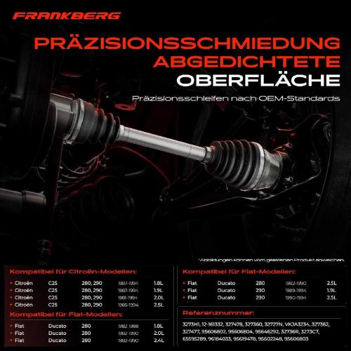 1x Antriebswelle Gelenksatz Vorderachse für Citroën C25 280 290 Fiat Ducato Peugeot J5 Bild 1x Antriebswelle Gelenksatz Vorderachse für Citroën C25 280 290 Fiat Ducato Peugeot J5