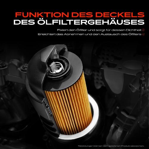 1x Deckel Ölfiltergehäuse für VW Golf VI Beetle Jetta Audi A3 8P 8V TT 8J Q3 Bild 1x Deckel Ölfiltergehäuse für VW Golf VI Beetle Jetta Audi A3 8P 8V TT 8J Q3