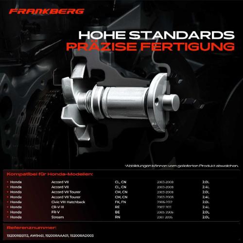 Frankberg 1x Wasserpumpe Kühlwasserpumpe für Honda Accord VII CL CM CR-V III RE Civic VIII Stream 2.0L 2.4L Bild Frankberg 1x Wasserpumpe Kühlwasserpumpe für Honda Accord VII CL CM CR-V III RE Civic VIII Stream 2.0L 2.4L