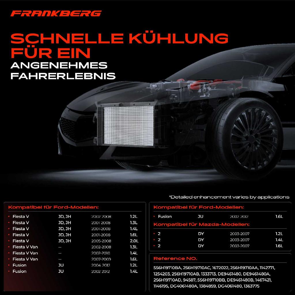 1x Kondensator Klimaanlage für Ford Fiesta 5 Van JD JH Fusion JU Mazda 2 1.2L 1.6L