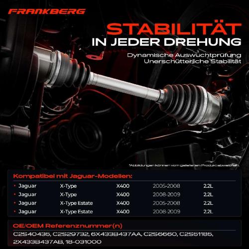 1x Antriebswelle Vorderachse Links für Jaguar X-Type Estate X400 2002-2009 Bild 1x Antriebswelle Vorderachse Links für Jaguar X-Type Estate X400 2002-2009