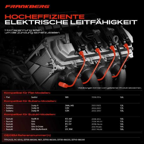 2x Zündleitungssatz Zündkabel für Fiat Sedici Subaru Justy Suzuki Ignis Liana Bild 2x Zündleitungssatz Zündkabel für Fiat Sedici Subaru Justy Suzuki Ignis Liana