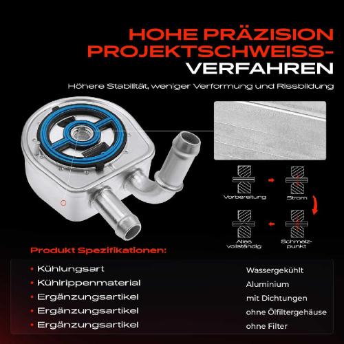 Frankberg 1x Ölkühler Motoröl für Mazda 3 BK BL 5 CR19 6 GG CX-7 ER 1.8L 2.0L 2.3L Bild Frankberg 1x Ölkühler Motoröl für Mazda 3 BK BL 5 CR19 6 GG CX-7 ER 1.8L 2.0L 2.3L