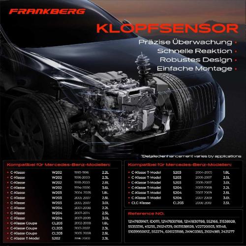 1x Klopfsensor Klopfgeber für Mercedes-Benz W202 W203 W204 CL203 S202 Bild 1x Klopfsensor Klopfgeber für Mercedes-Benz W202 W203 W204 CL203 S202
